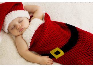 Baby Santa Hat and Cocoon Free Crochet Pattern and Video Tutorial
