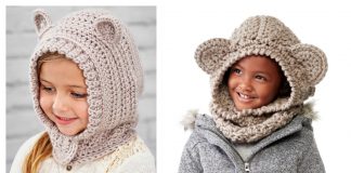 Kids Hooded Cowl Free Crochet Pattern