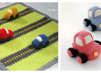 Race Car Blanket Play Mat Free Crochet Pattern