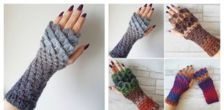 Dragon Scale Fingerless Gloves Free Crochet Pattern