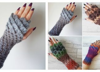 Dragon Scale Fingerless Gloves Free Crochet Pattern