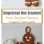Gingerbread Man Ornament Free Crochet Pattern
