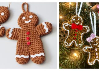 Gingerbread Man Ornament Free Crochet Pattern