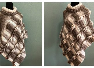 How to Crochet Braided Poncho with Turtleneck