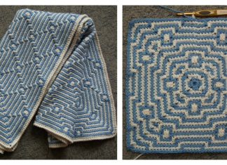 Raspberry Pi Mosaic Throw Free Crochet Pattern