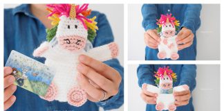 Unicorn Gift Card Holder Free Crochet Pattern