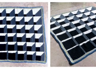 3D Illusion Cubine Blanket FREE Crochet Pattern