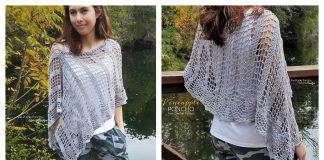 Pineapple Stitch Lace Poncho Free Crochet Pattern