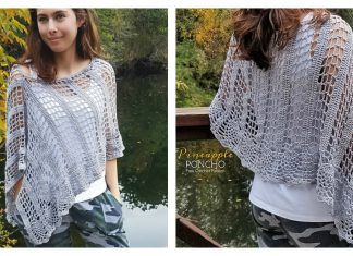 Pineapple Stitch Lace Poncho Free Crochet Pattern