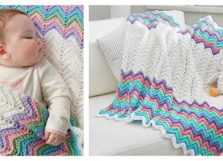 Rickrack Rainbow Baby Blanket Free Crochet Pattern