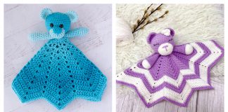 Teddy Bear Lovey Blanket Free Crochet Pattern