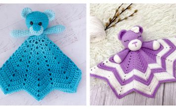 Teddy Bear Lovey Blanket Free Crochet Pattern