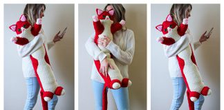 Valentine Kitty Pillow Free Crochet Pattern