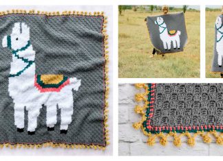 Alpaca Love C2C Blanket Free Crochet Pattern