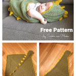 Dino Baby Hooded Blanket Free Crochet Pattern