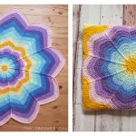 Spoke Flower Blanket Free Crochet Pattern
