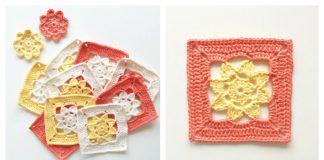 Easy Flower Squares Free Crochet Pattern
