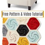 Swirled Hexagons Blanket Free Crochet Pattern