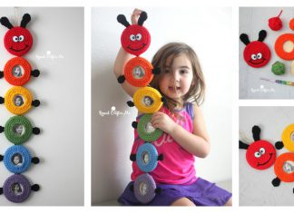 Caterpillar Picture Frame Wall Hanging Free Crochet Pattern