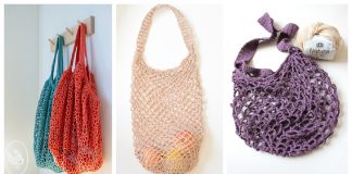 Easy Net Market Bag Free Crochet Pattern and Video Tutorial