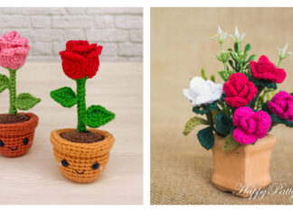 Mini Stem Rose Free Crochet Pattern