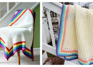 Rainbow Edged Baby Blanket Free Crochet Pattern