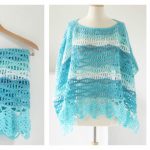Wave Stitch Lace Poncho Free Crochet Pattern