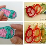 Flip Flops Slippers Sandals Keychain Free Crochet Pattern