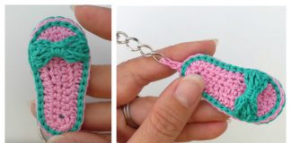 Flip Flops Slippers Sandals Keychain Free Crochet Pattern