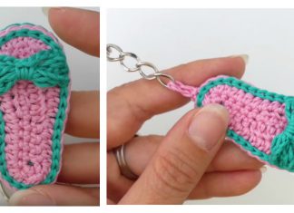 Flip Flops Slippers Sandals Keychain Free Crochet Pattern