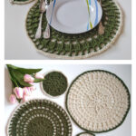 Rindë Placemat and Coaster Set Free Crochet Pattern