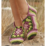 Granny Rose Slippers Free Crochet Pattern