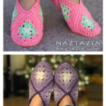 Granny Square Slippers Free Crochet Pattern