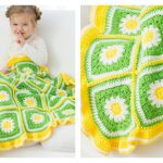 Daisy Garden Blanket Free Crochet Pattern and Video Tutorial