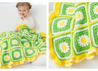 Daisy Garden Blanket Free Crochet Pattern and Video Tutorial