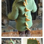 Dinosaur Hooded Sweater with Spikes Free Crochet Pattern