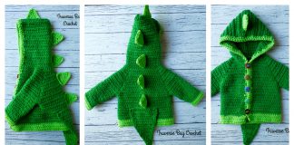 Dinosaur Hooded Sweater with Spikes Free Crochet Pattern