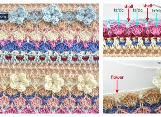 3D Flower and Shell Stitch Free Crochet Pattern