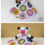 Amigurumi Cow Lovey Blanket Crochet Pattern