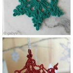 Chain Loop Snowflake Christmas Ornaments Free Crochet Pattern