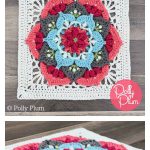 Flower Afghan Block Free Crochet Pattern