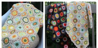Flower Granny Square Blanket Free Crochet Pattern