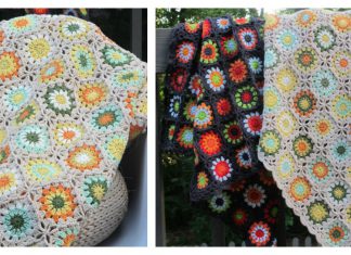 Flower Granny Square Blanket Free Crochet Pattern