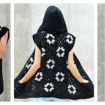 Hooded Granny Square Vest Free Crochet Pattern