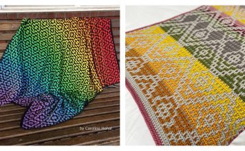 Mosaic Blanket Free Crochet Pattern