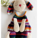 Striped Bunny Baby Lovey Free Crochet Pattern