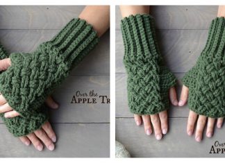 Celtic Weave Fingerless Gloves Free Crochet Pattern