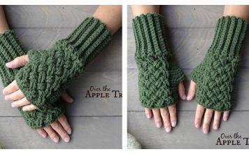 Celtic Weave Fingerless Gloves Free Crochet Pattern