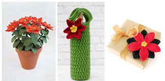 Crochet Poinsettia Flower Free Pattern