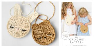 Kids Bunny and Bear Cross Body Bag Free Crochet Pattern